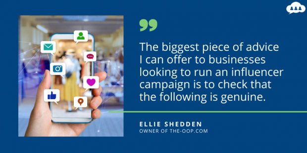 Quote from Ellie Shedden on eCommerce influencer marketing