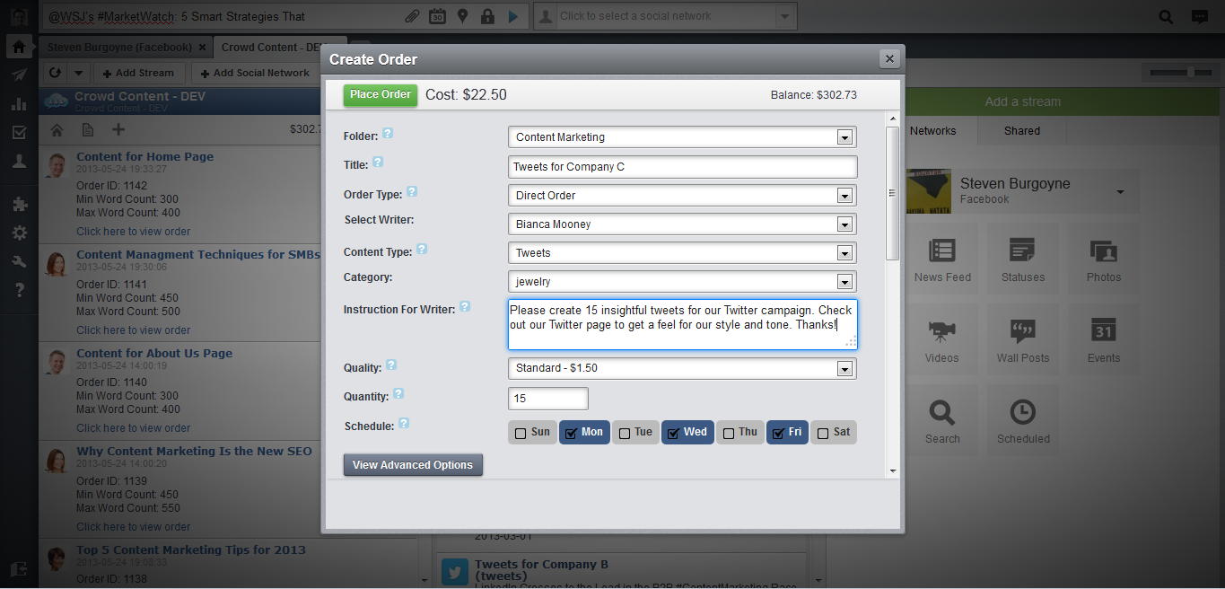 HootSuite App - Create Order HootSuite App - Create Order